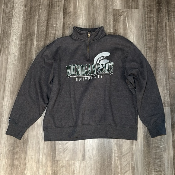 Michigan State Spartans JanSport Mock Neck Quarter Zip Sweatshirt - 2XL - Picture 2 of 7